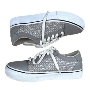 Airwalk‎ Mens Womens Grey Geometric Lace Up Casual Sneakers Shoes 8